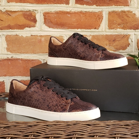 Frye Shoes - New Frye Leather Low Lace Sneakers Dark Brown 6.5